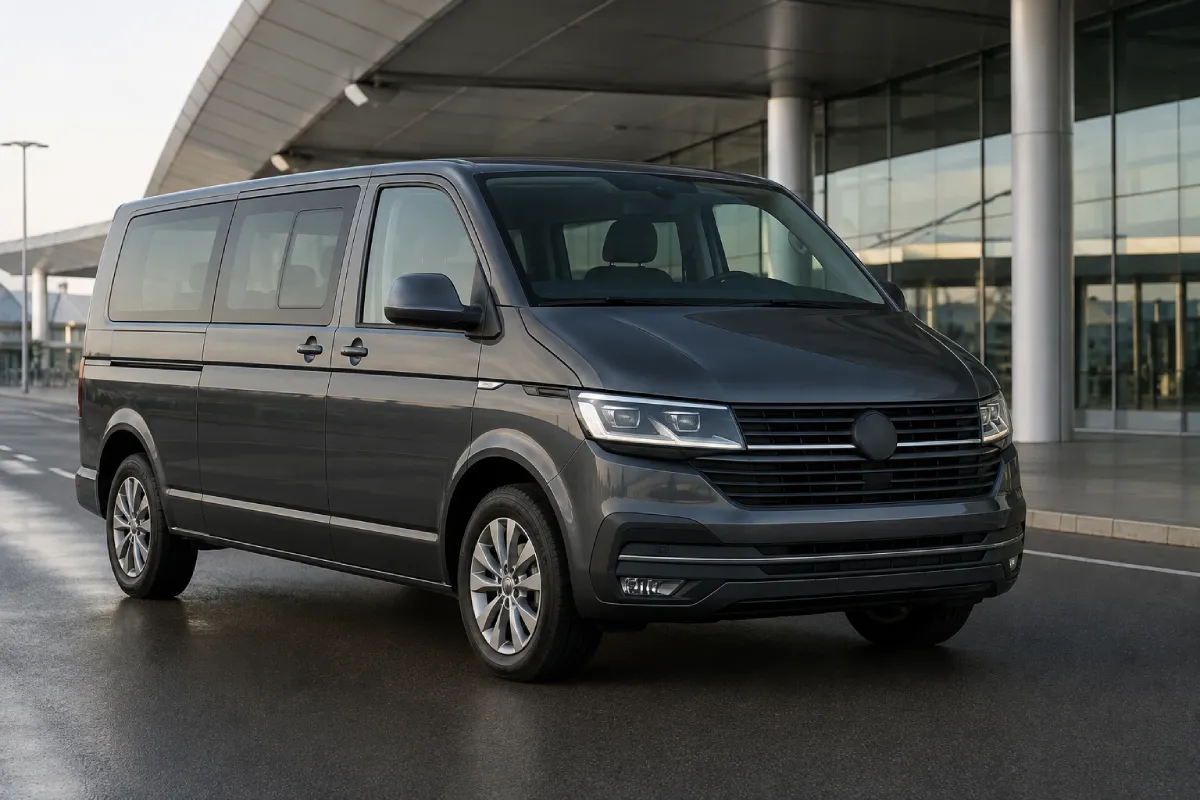 Minivan pentru transfer privat către aeroport